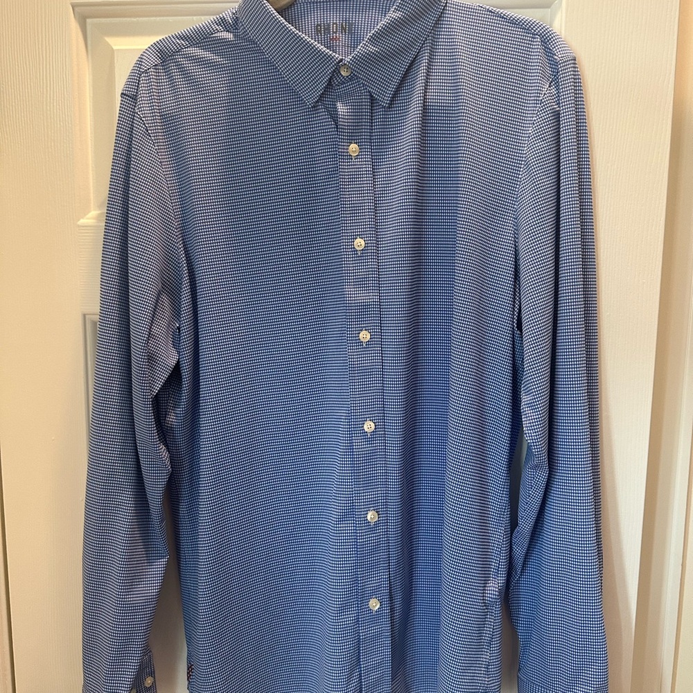 RHONE Blue Casual Button Down Shirt